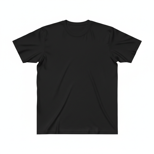 Plain black t-shirt on white background